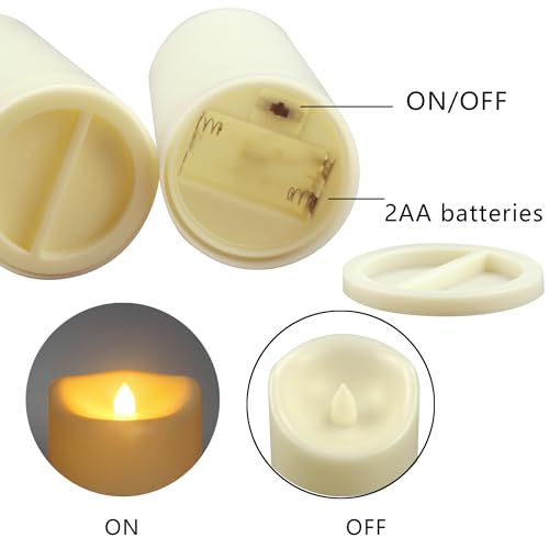 Waterproof Outdoor Battery Operated Flameless Candles with Timer Flickering Plastic Resin Electric LED Pillar Lights for Lantern Patio Garden Wedding Party Decorations 3x6 Inches 3 Pack (3 Count)