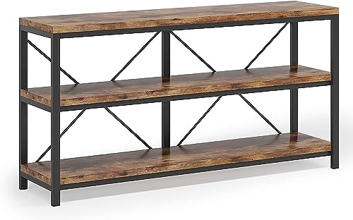 55 Inches Long Sofa Table with Storage Shelves