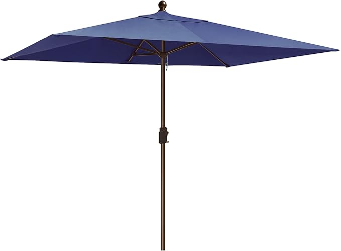 EliteShade USA 10-Year-Non-Fading 6.5x10Ft Rectangular Market Umbrella Patio Umbrella Outdoor Table Umbrella with Ventilation, Navy Blue
