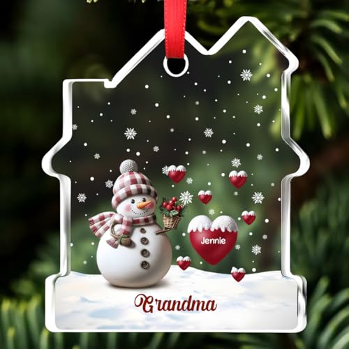 Happy Christmas Snowman Ornament