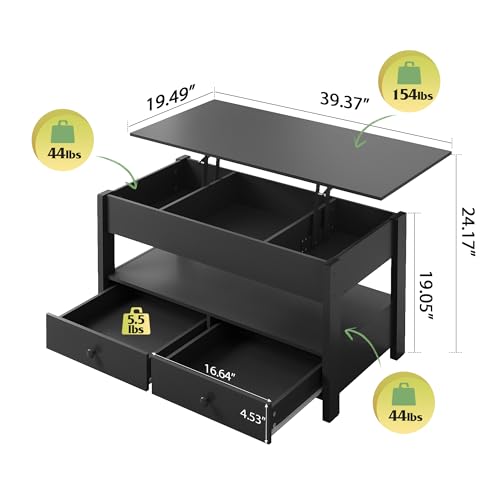 Coffee Table Lift Top Coffee Table with Drawers