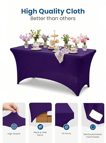 Spandex Table Cloth 2 Pack [6FT (2 Count)