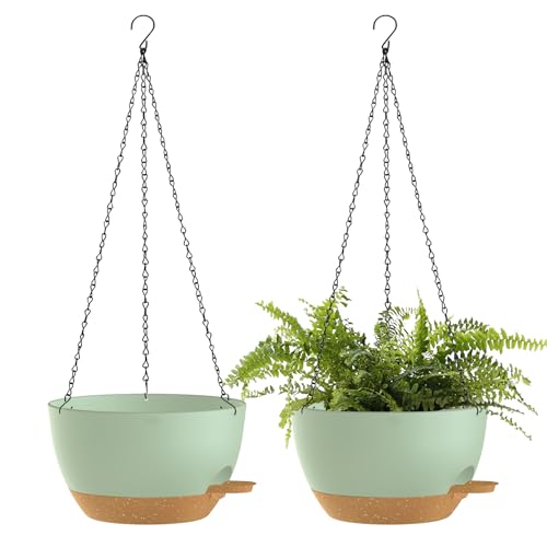 10 Inch Hanging Baskets 2 PC with Chains (2 Count)