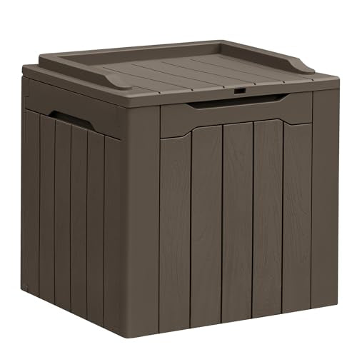 31 Gallon Resin Deck Box All Weather Outdoor Storage Boxes for Patio Furniture Set
