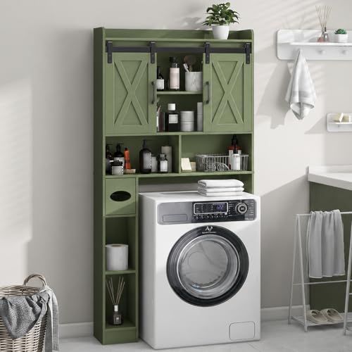 Over The Toilet Storage Cabinet with Sliding Doors