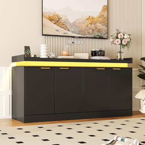 LED Sideboard Buffet Cabinet with Storage