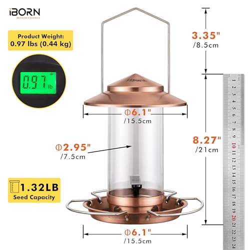 Bird feeders for Outdoors Metal Chew Resistant Copper