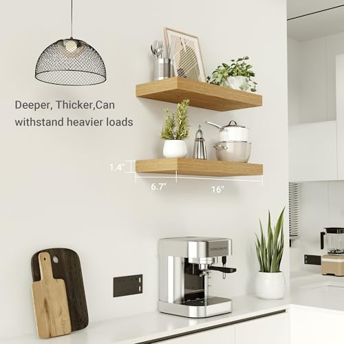 Floating Shelves for Wall Mounted 16 inch Set of 2 (2 Count)