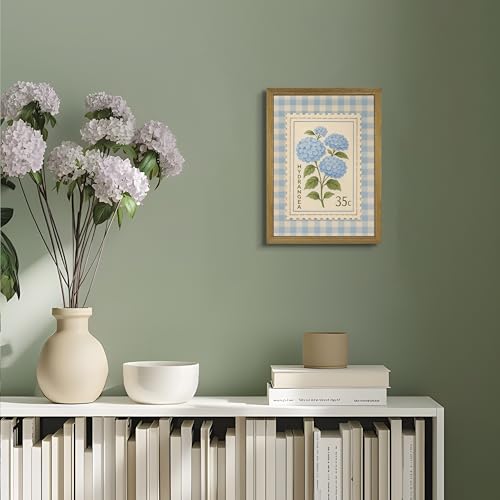 Framed Blue Hydrangea Canvas Wall Art