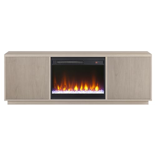 70" TV Stand with Crystal Fireplace