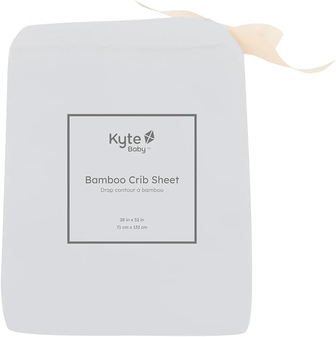 Kyte Baby Soft Crib Sheet - Standard Fitted Crib Sheet Made with Rayon from Bamboo, Ultra-Gentle and Breathable (Storm)