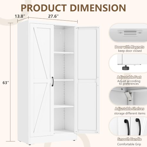 White Metal Storage Cabinet