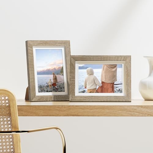 5x7 Picture Frames Set of 9 for Wall Mount & Tabletop (9 Count)