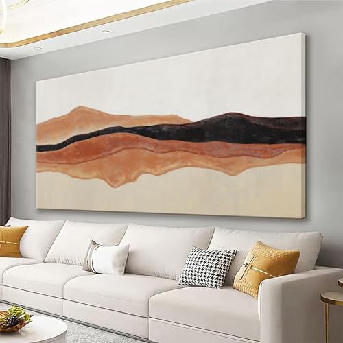Red Brown Abstract Canvas Wall Art Decor For Living Room Prints 24" × 48"