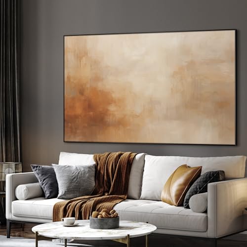 46"x72" Extra Large Framed Wall Art Beige Abstract Minimalist Neutral Illustration for Home Living Room Bedroom Decor