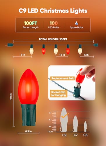 100Ft Christmas Lights Outdoor (100 Count)