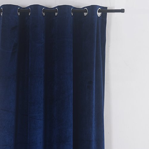 Set of 2 Velvet Flannel Blackout Curtains Panel Drapes Grommet Draperies Eyelet (2 Count)