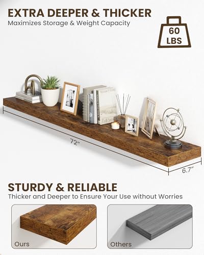 72" Floating Shelves for Wall (2 Count)