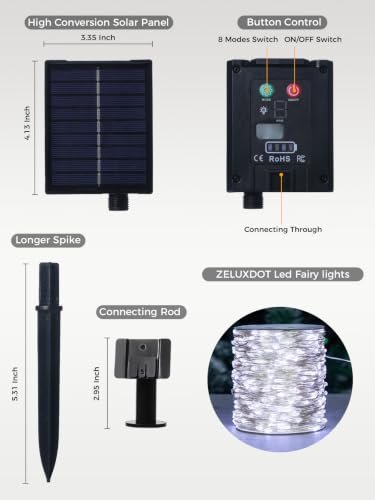 200FT 600LEDs Fairy Lights Solar Powered