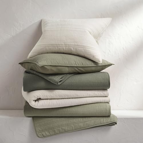 HOME 100% Cotton Modern Lines Quilt Set Queen Size