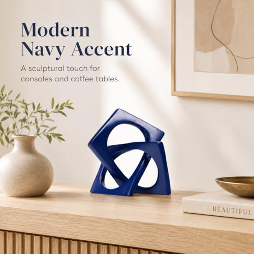 Navy Blue Knot Statue for Coffee Table Centerpiece Decor
