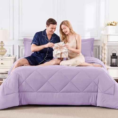 Queen Comforter Set with Sheets Lavender