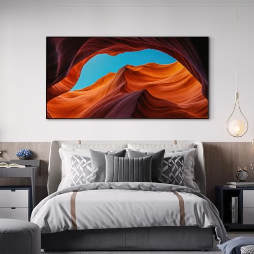 24"x46" Extra Large Framed Wall Art Antelope Canyon Rock Formation with Vibrant Colors for Home Living Room Bedroom Decor