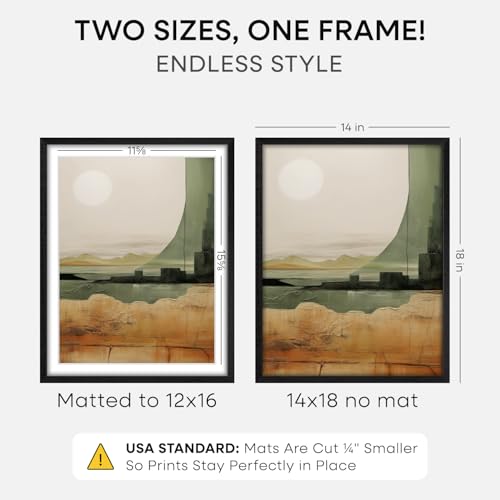 14x18 Black Oak Picture Frame
