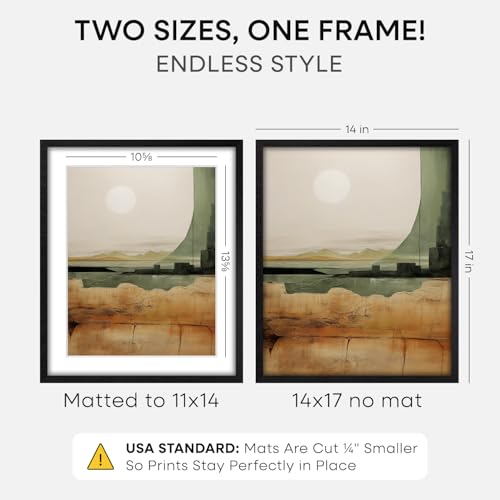 14x17 Black Oak Picture Frame
