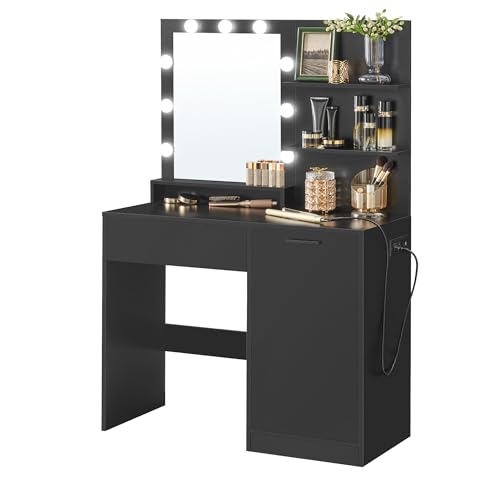 35.4 Inch Vanity Desk with Mirror and Lights