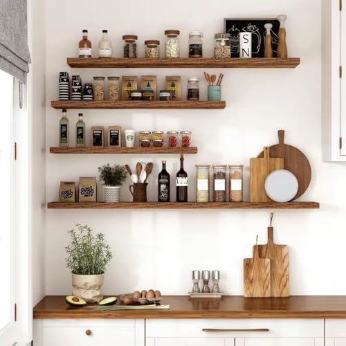 10 Inch Deep Floating Shelves for Wall 48” Set of 2 (2 Count)