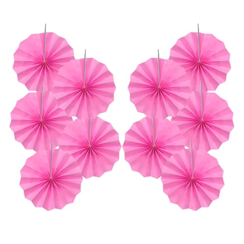 Hot Pink Party Decorations Hot Pink Hanging Paper Round Fans 8inch DIY