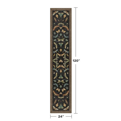 Dark Black Boho 2x10 Rug Runners for Hallways (20 Sq Ft)