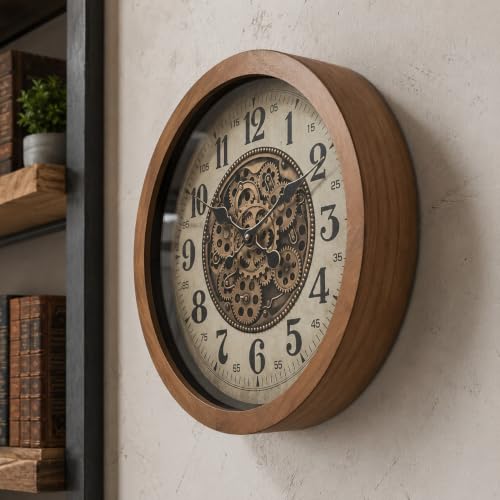 Large Real Moving Gears Wall Clocks for Living Room Decor