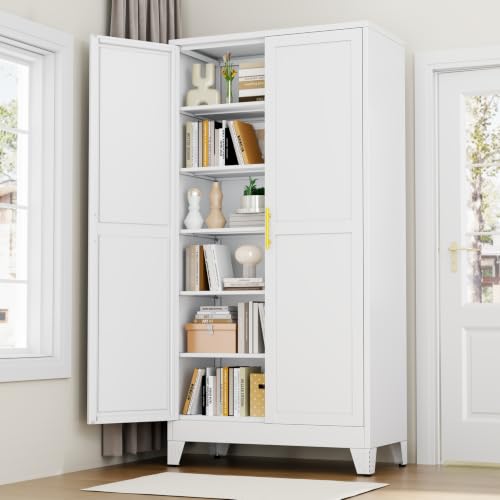 White Metal Storage Cabinet