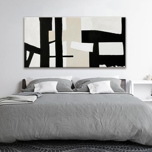 Large Abstract Wall Art For Living Room Prints Artwork Abstract Canvas Art Wall Decor Black White Wall Art Modern Painting Decor Picture For Bedroom Hotel Office Artwork 29 x 58 Inch