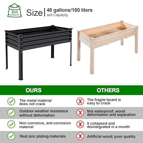 2Pcs Galvanized Raised Garden Bed with Legs (2 Count)