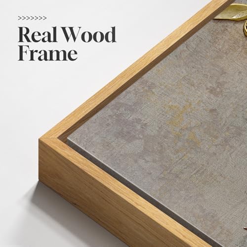 Large Framed Neutral Floral Wall Art for Living Room