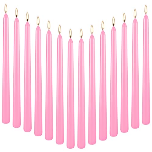 14 Pack Pink Taper Candles 12 Inch Tall 3 (14 Count)