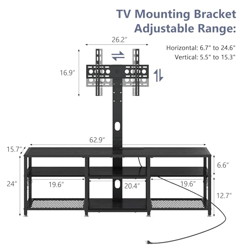 TV Stand with Mount and Power Outlets
