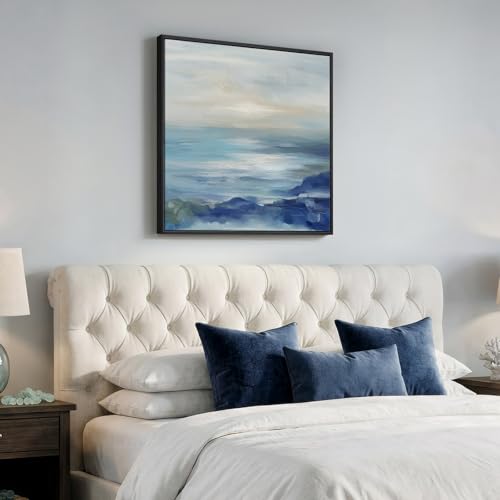 Framed Blue Abstract Wall Art Decor