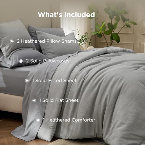 Queen Comforter Set Dark Grey