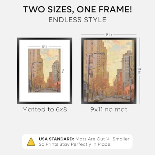 9x11 Black Picture Frame (2 Count)