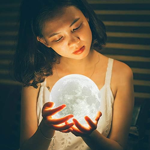 LOGROTATE Moon Lamp, 3D Printing LED 16 Colors Moon Light, Decorative Lights