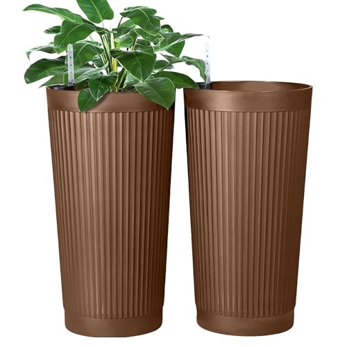 Self Watering Tall Planters Set of 2 (2 Count)