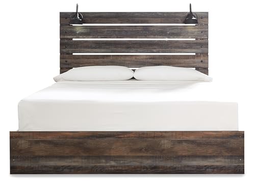 Drystan Rustic King Size Bed Frame with LED