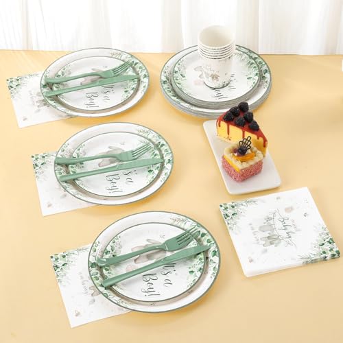 Sage Green Baby Shower Decorations Boy (168 Count)
