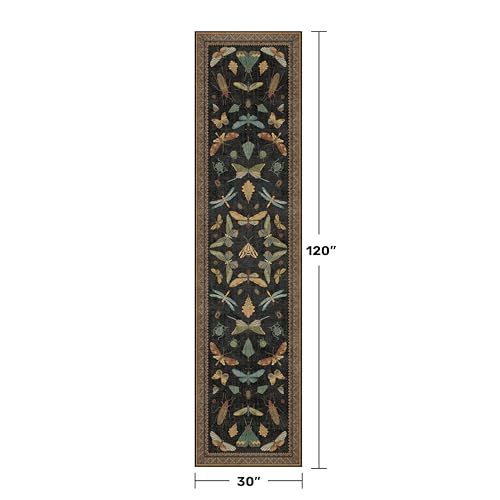 Black Insect 2'6"x10' Washable Extra Long Runner Rugs for Hallways (25 Sq Ft)