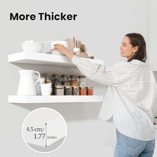 Floating Shelves 47.2" W x 10.3" D White Set of 1