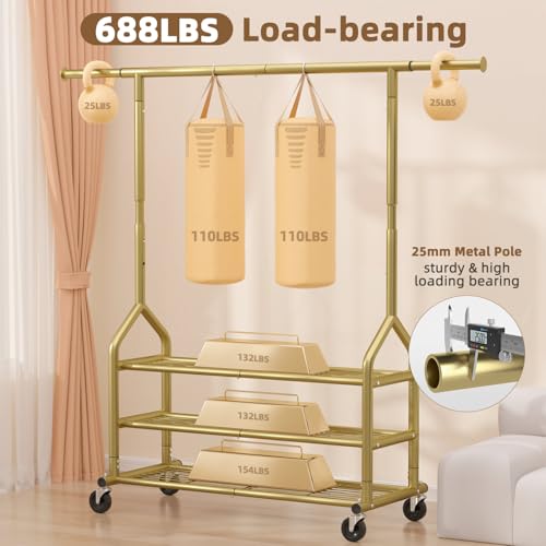 Heavy Duty Clothes Rack Load 688 LBS